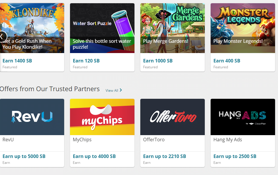 An example image screenshot of the more worthwhile offers Swagbucks has, called discover offers, which typically pays out more then any other SB earning methods